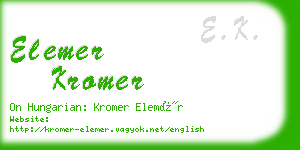 elemer kromer business card